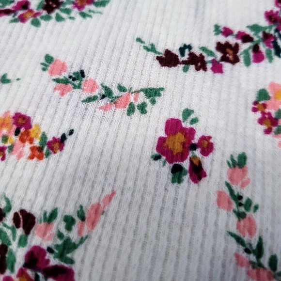 Old Navy Thermal Waffle Knit Long Sleeve Floral Tee Shirt Girls size XL 14 NWT - Picture 4 of 6